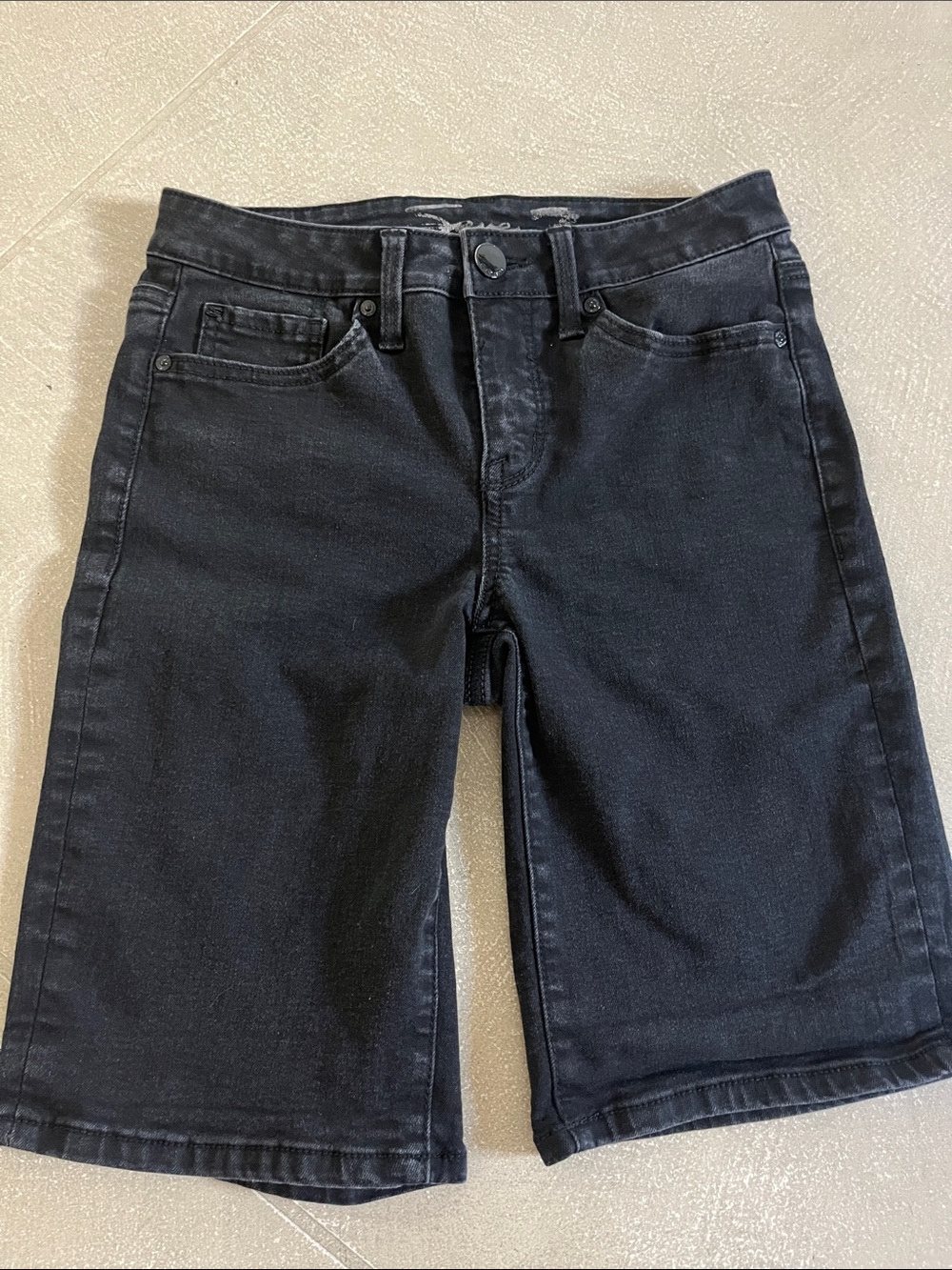 Black Denim Bermuda Shorts